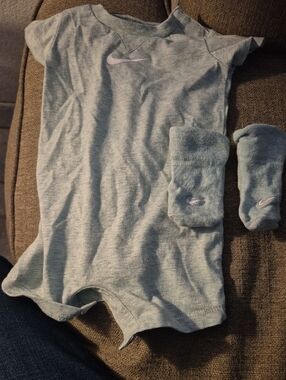 Nike Mint Green Baby One-Piece Bodysuit with Matching Socks